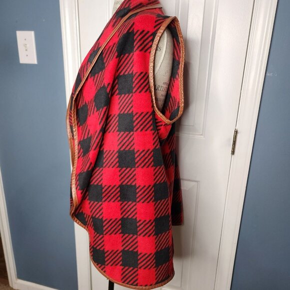 Simply Southern Buffalo Plaid Fleece Vest Women Large Cozy Casual Outdoor Cabin - Picture 4 of 11